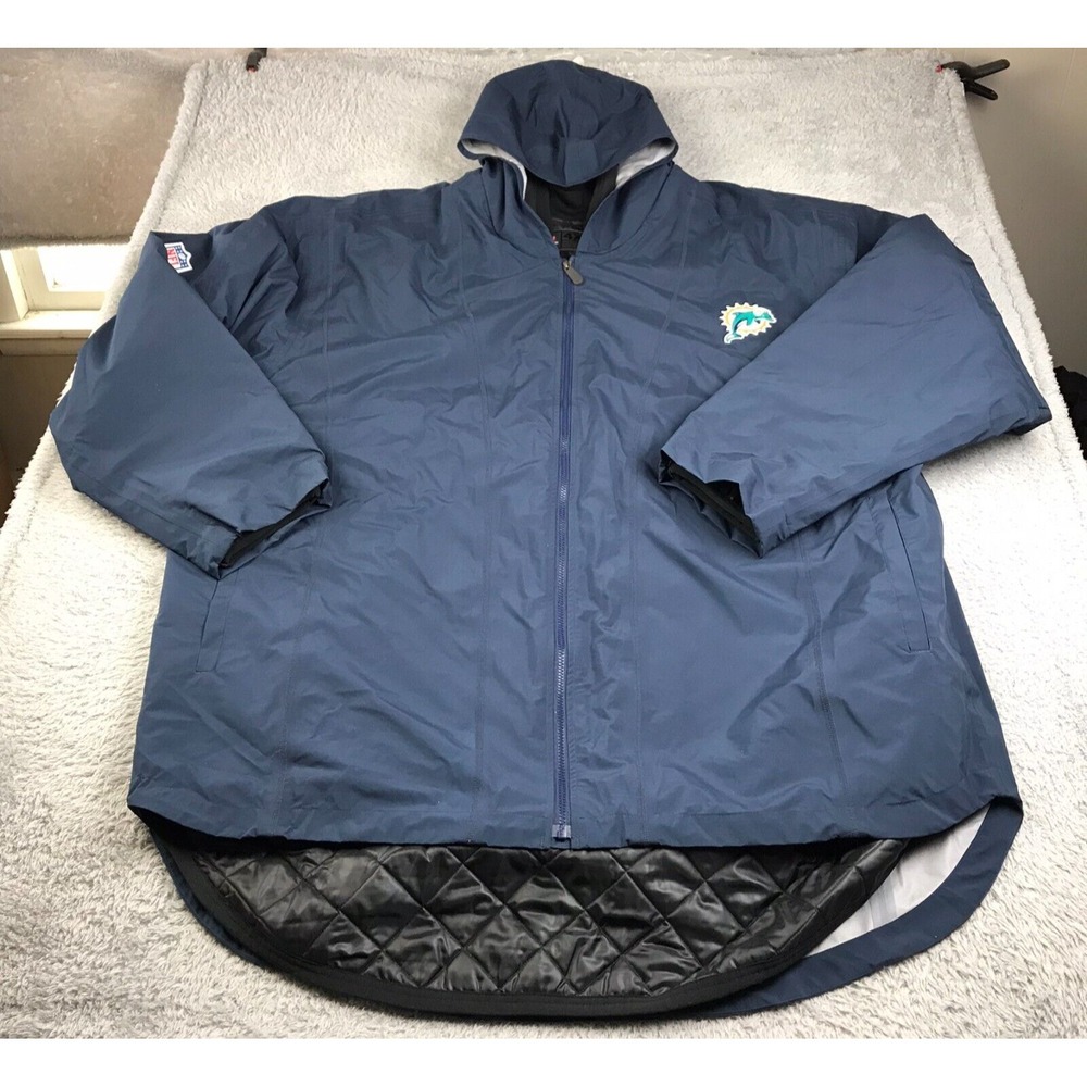 Miami Dolphins Allweather Sideline NFL Nike Jacket Mens 4XL Lined Hooded Rain